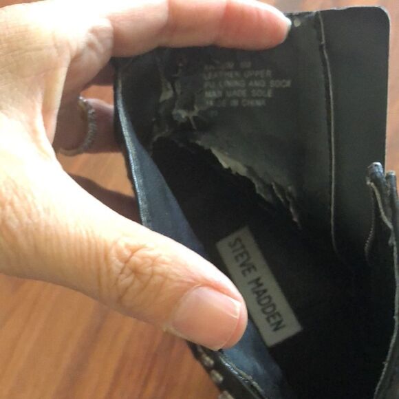 Steve Madden Leather studded low cowboy boots black size 8 - Picture 7 of 11